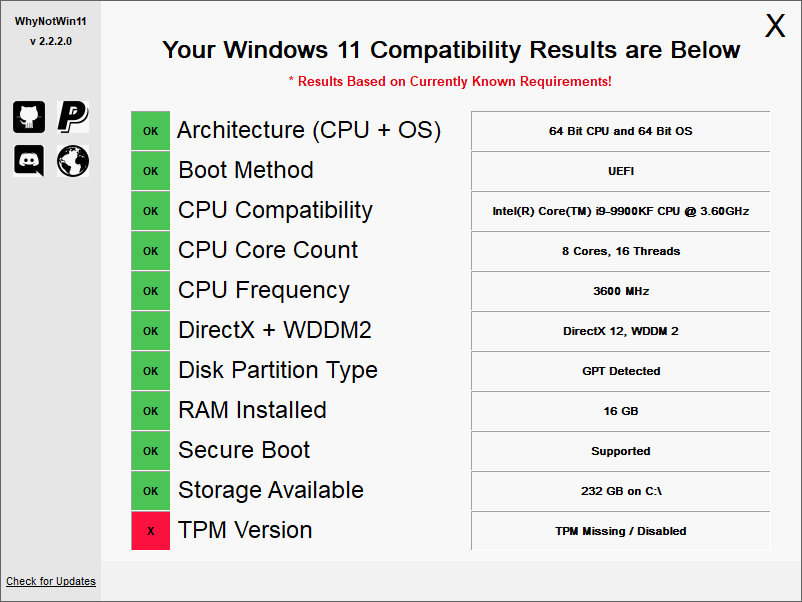 Windows 11 精准检测是否支持升级-村少博客