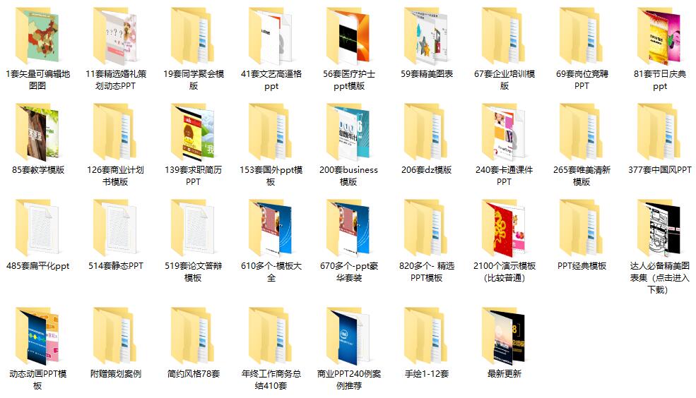 图片[1]-2万套PPT模板 含各行各业各种类别动静态PPT模板大全 40个G-村少博客