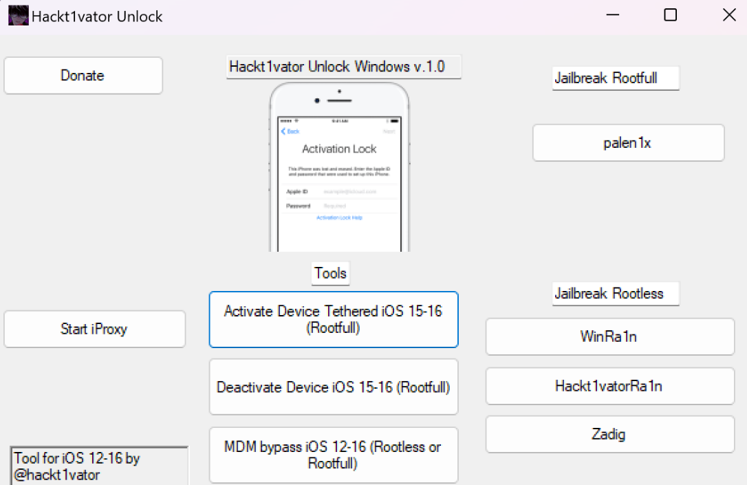 免费绕过苹果MDM配置锁/密码界面工具 Hackt1vator Unlock-村少博客